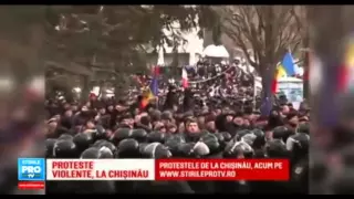 Protest violent in Chisinau 20 01 2016