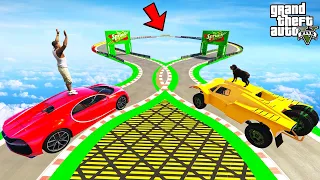 FRANKLIN TRIED IMPOSSIBLE TWO WAY MEGA RAMP PARKOUR CHALLENGE GTA 5 | SHINCHAN and CHOP