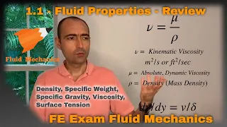 FE Exam Fluid Mechanics - 1.1 - Review - Fluid Properties