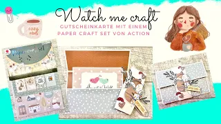 ☀️💞 Gutscheinkarte mit einem Paper Craft Set von ACTION I Watch me craft I DIY I Annilis Welt ☀️💞