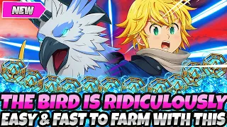 *THE BIRD IS RIDICULOUSLY EASY & FAST TO FARM* PURGATORY MELIODAS TEAM GUIDE (7DS Grand Cross)