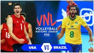 USA vs Brazil | Semifinal | Highlights | Men's VNL 2019 (HD)