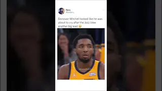 Donovan Mitchell about to cry after blowing lead to the Warriors