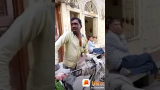 Funny salesman selling pudina