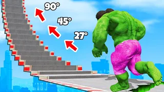 HULK schafft die 90° TREPPE in GTA 5! (Experiment)