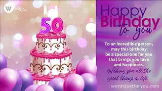 Animated Happy 50th Birthday Gif Wishes Video Greetings with Music