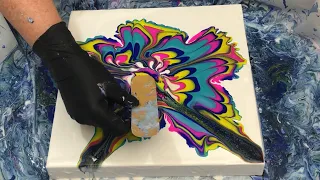 #196 ACRYLIC POURING is experimenting and FUN !!  Easy cells AMAZING colors. Abstract painting diy