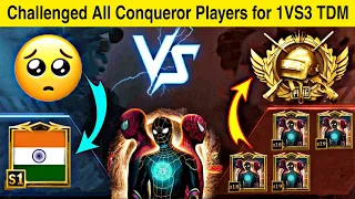 🔥Challenged Random All Season Conqueror Pro Players for 1VS3 TDM😱😈|SAMSUNG,A3,A5,A6,A7,J2,J5,J7,S5