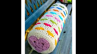Crochet Beautifull Bolster Pillow Cover Patterns, how to crochet pillow cover#crochet