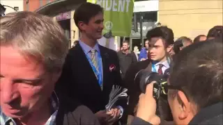 Young Tory Gets Egged By Protesters Outside Conservative Party Conference