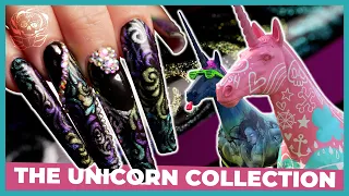 Unicorn swirl Shimmer Nails Design tutorial with the Unicorn Collection