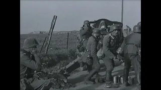 German artillery hammering French Maginot Line fortifications in May 1940