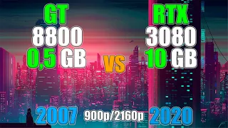 GeForce GT 8800 vs GeForce RTX 3080 - 13 Лет Разницы - Игротест в 7 Играх в 900р/2160р