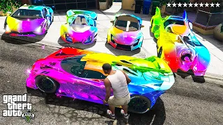 GTA 5 ✪ Stealing RAINBOW Luxury Cars with Franklin ✪ (Real Life Cars #176)