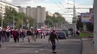 At least 100,000 people protest in Belarus