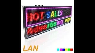 PowerLed RJ 45 interface LAN input message,39 x14 inches  32*96RGB full color display board