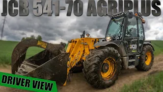 JCB 541-70 AgriPlus - Working with manure | GoPro/driver view
