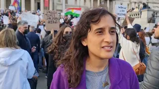 Protest in Trafalgar Square against the murder of Mahsa Amini in Iran