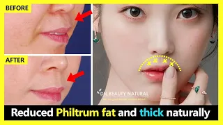 4  Exercises!! How to reduced philtrum fat, philtrum thick, protruding philtrum, thick upper lip.