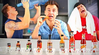 Last One To DRINK WATER Wins! (WORLD’s HOTTEST SPICY WINGS)