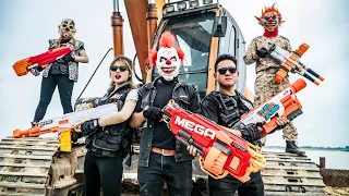 LTT Films Nerf War : Group S.W.A.T Go To The Park Fight Hunt Down Criminals Rocket Wear Masks