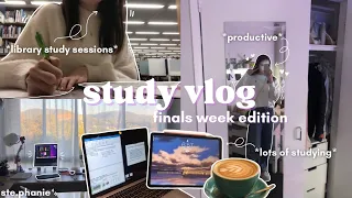 STUDY VLOG // finals week ft. a LOT of studying, all-nighters, back to back exams and cramming 📚