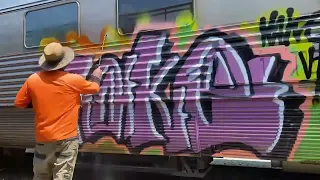 Remove Spray Paint from Stainless Steel Commuter Train - World's Best Graffiti Removal Products