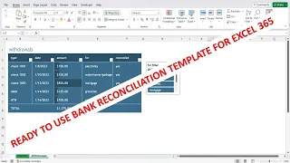 Ready To Use Bank Reconciliation Template For Excel 365