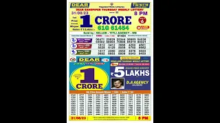 Nagaland lottery result today 8pm  -  31/08/2023 -  morning Nagaland State Lottery Result Pdf