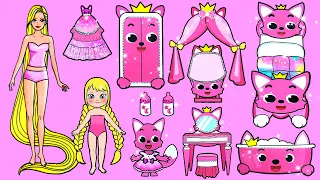 Muñecas Artesanales De Papel | Pinkfong Costume Dress & House Transformation  | Woa Barbie Colombia