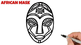 How to Draw African Mask Easy