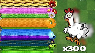 PvZ2 Challenge! 100 Plants level 1 Vs 300 Zombie Chicken Level 20 - Who will Win?