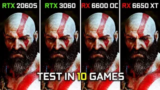 RTX 2060 SUPER VS RTX 3060 VS RX 6600 OC VS RX 6650 XT | Test in 10 Games | Nvidia vs AMD GPUs 2022