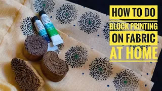 How to do block printing on fabric at home | DIY Block Printing | Fabric Paints