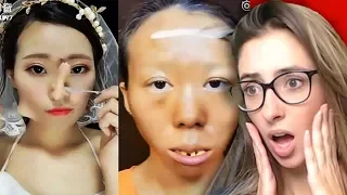 BEST Viral Asian Makeup Transformations + Tutorials COMPILATION Reaction (do not try) 2018