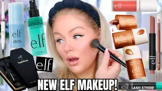 Testing ALL *NEW* VIRAL elf Makeup🤩 Elf Bronzing Drops, Power Grip Setting Spray, Primer Stick +more