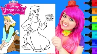 Coloring Cinderella & Mice Disney Princess Coloring Page Prismacolor Markers | KiMMi THE CLOWN