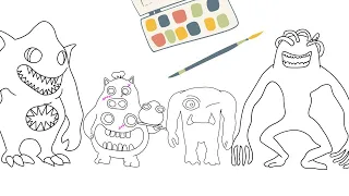 Animation and coloring new bosses Garten Of Banban 3