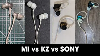 Best earphones in 10$ ( MI vs SONY vs KZ )