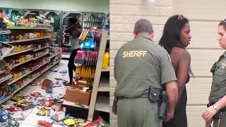 Girl destroys store and gets arrested! MUST WATCH!!!