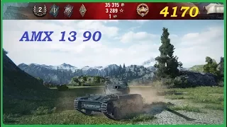 AMX 13 90  Перевал.  4170 урона WoT