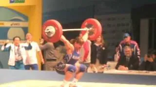 Podobedova Svetlana snatch 2nd attempt 130kg