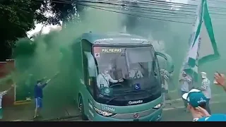 👀 CORREDOR ALVIVERDE | SAÍDA DO ÔNIBUS DO PALMEIRAS RUMO AO MORUMBI PARA FINAL DO PAULISTÃO