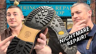 Nightmare shoe repair!! These Red Wing boots Needed Rescuing ... Badly!!