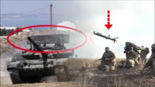 Ukrainian Troops Test Javelin Missiles Against Russian Cage-Style Tank Armor || Fail.