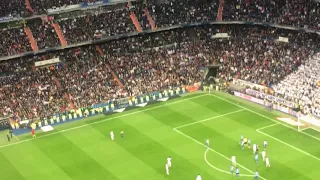 Santiago bernabeu Real Madrid v malaga, Cristiano Ronaldo goal after penalty miss. Atmosphere!!