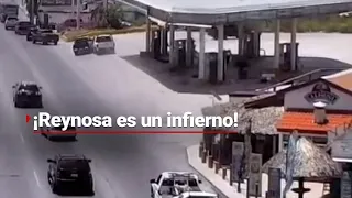 ¡Los emboscaron! | Policía Estatal de Tamaulipas fue atacada en Reynosa y quedó grabado en video