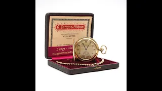 Glashütte Lange Uhr, goldene Taschenuhr mit Etui und Papieren Lot 520