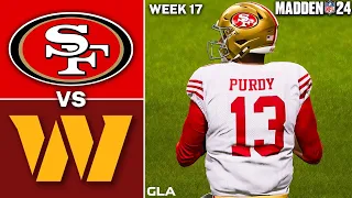 49ers vs. Commanders Simulation | Week 17 | Madden 24 PS5