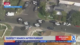 LAPD officers search for murder suspect following chase